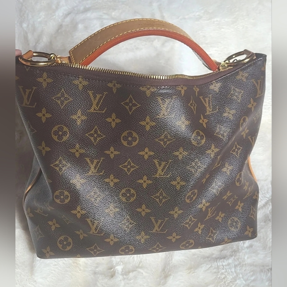 Auth Louis Vuitton Sully MM Satchel Shoulder Bag Tote Purse DISCONTINUED Hobo